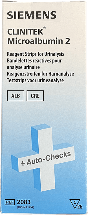 Siemens 2083 Clinitek Microalbumin 2 Reagent Strips for Urinalysis 25/btl