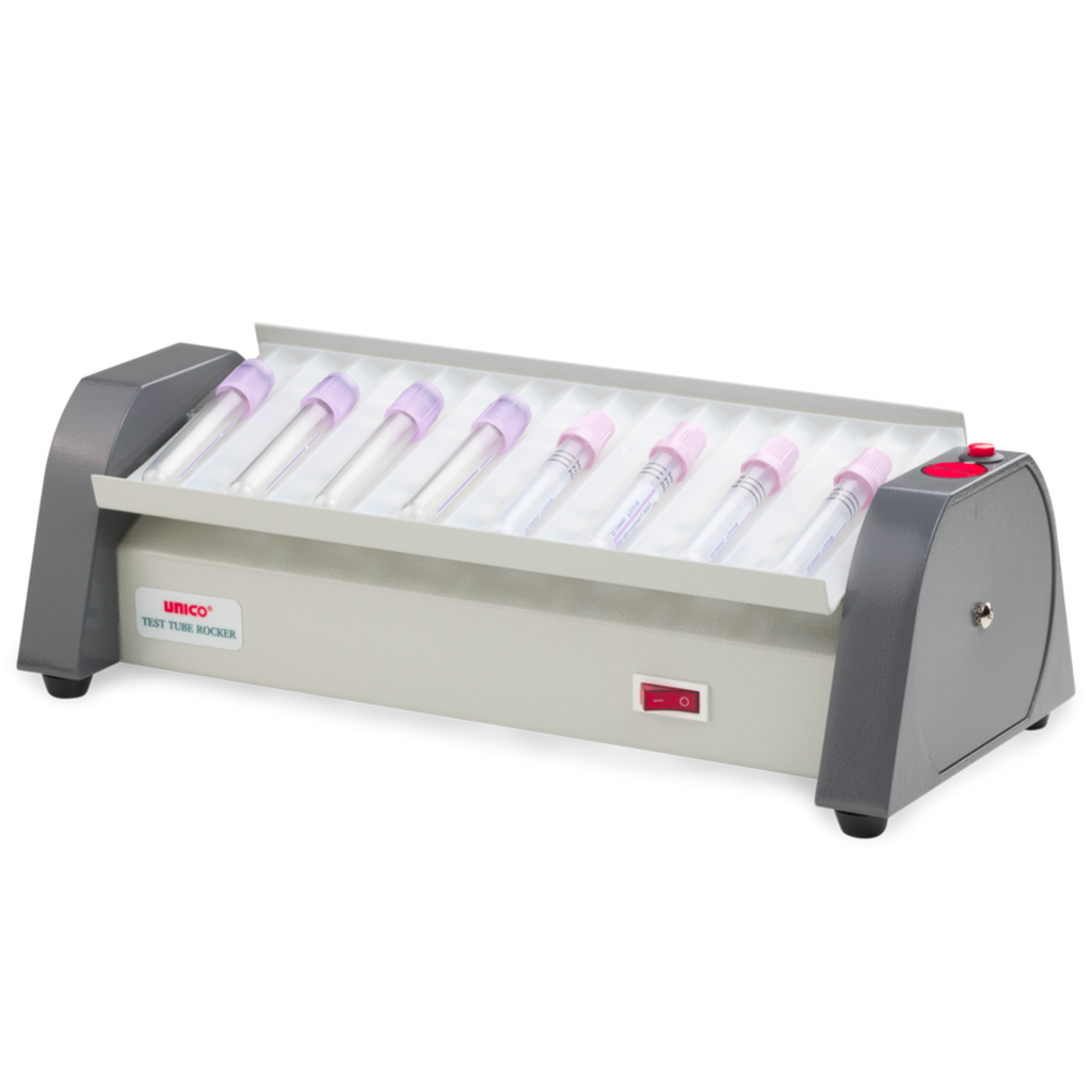 Tube Rocker/Mixer, 15 tubes/vials, with PAUSE button 25 rocking cycles per minute, 220 V