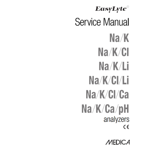 [2287] Medica EasyLyte Operators Manual, NA/K/CL/LI